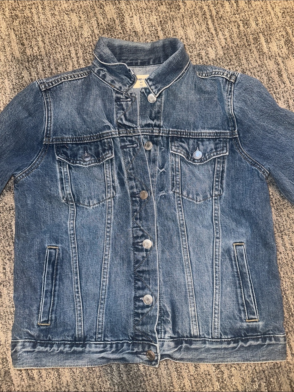 GAP Distressed Blue Denim Jacket